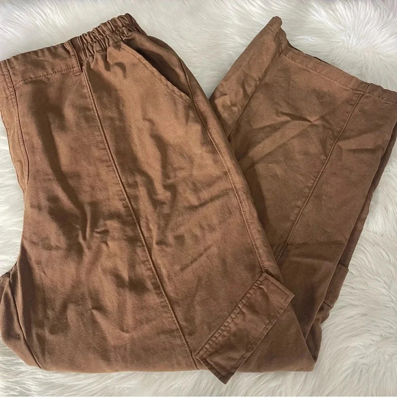 Arula Tan Wide Leg Cargo Pants Size A 14 to 16 - Picture 5 of 6